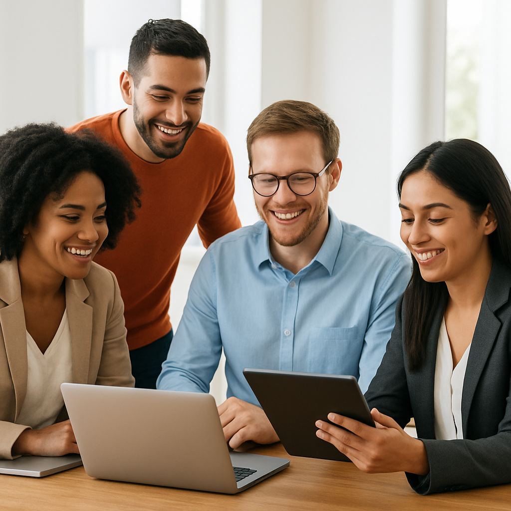 Better Lending loan officers collaborating around a table