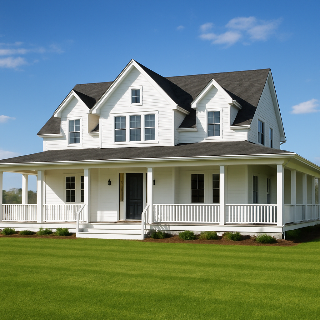 Craftsman-style home exterior at dusk